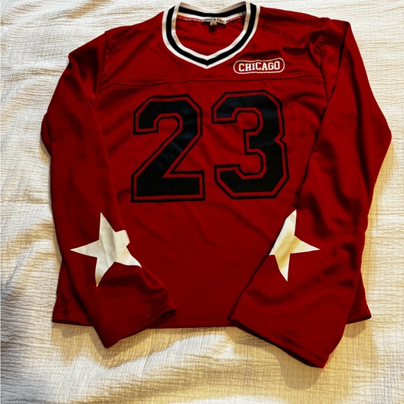 Ruby & Lace Tops - Ruby And Lace Women’s Red Chicago Bulls Logo Fashion Shirt Size Small Sports